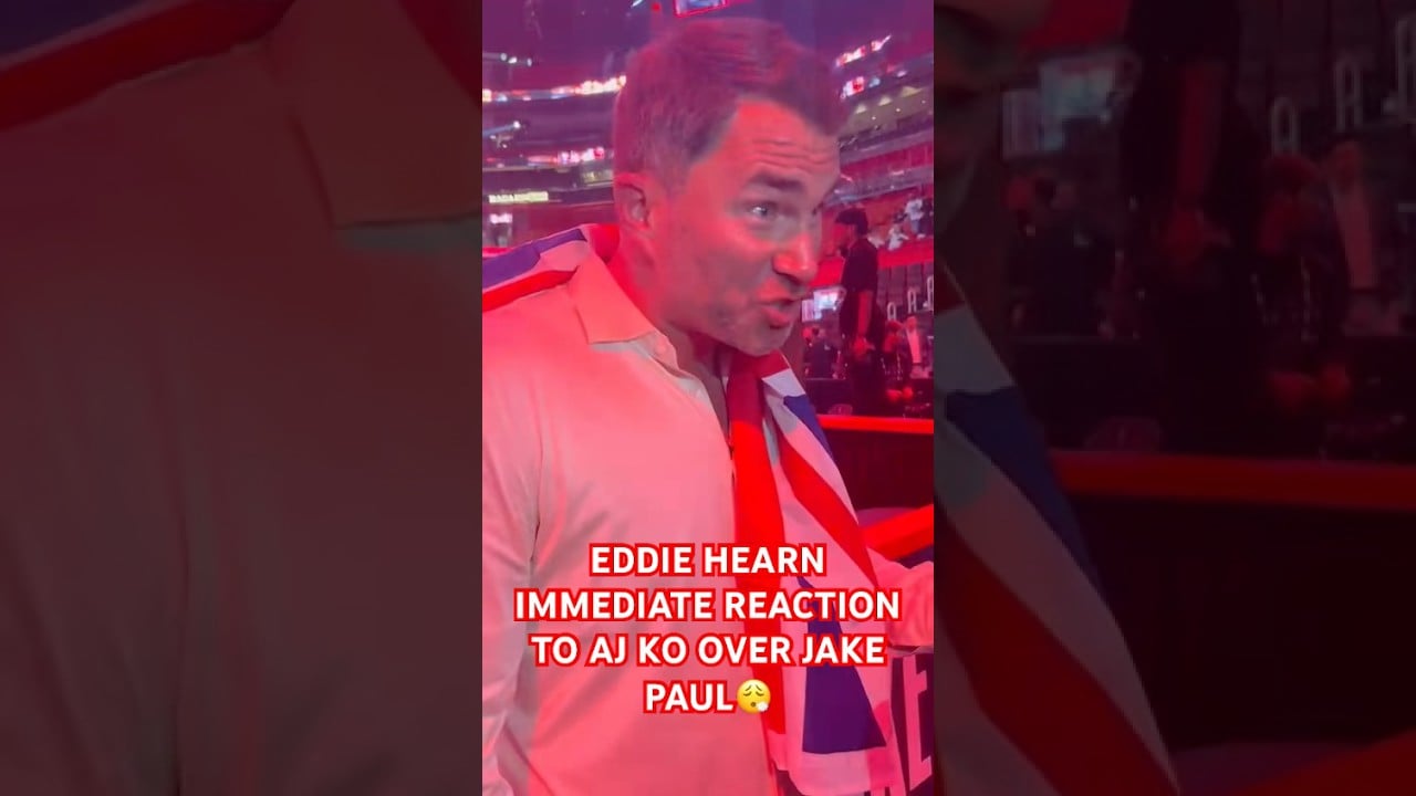 Eddie Hearn INSTANT reaction to Joshua KOing Paul video thumbnail