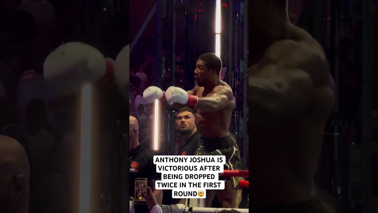 Anthony Joshua is victorious after being dropped twice in the opening round! video thumbnail